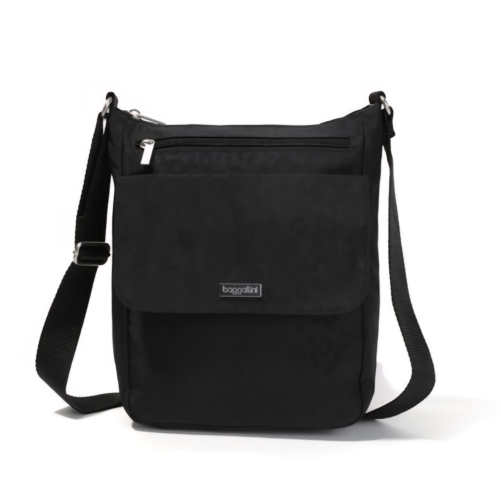 Baggallini Black Cheetah Emboss Town Bagg